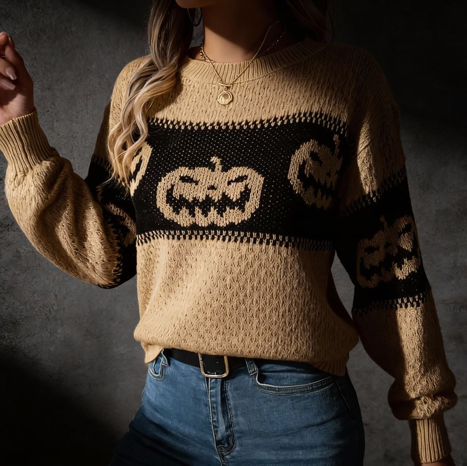 Khaki Halloween Sweater