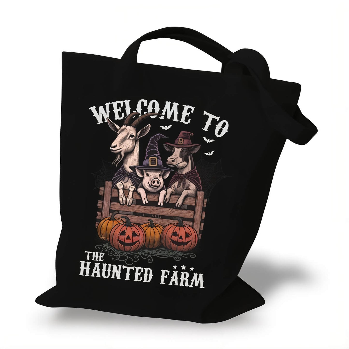 Black Pumpkin Tote Bag - Jack Pumpkin