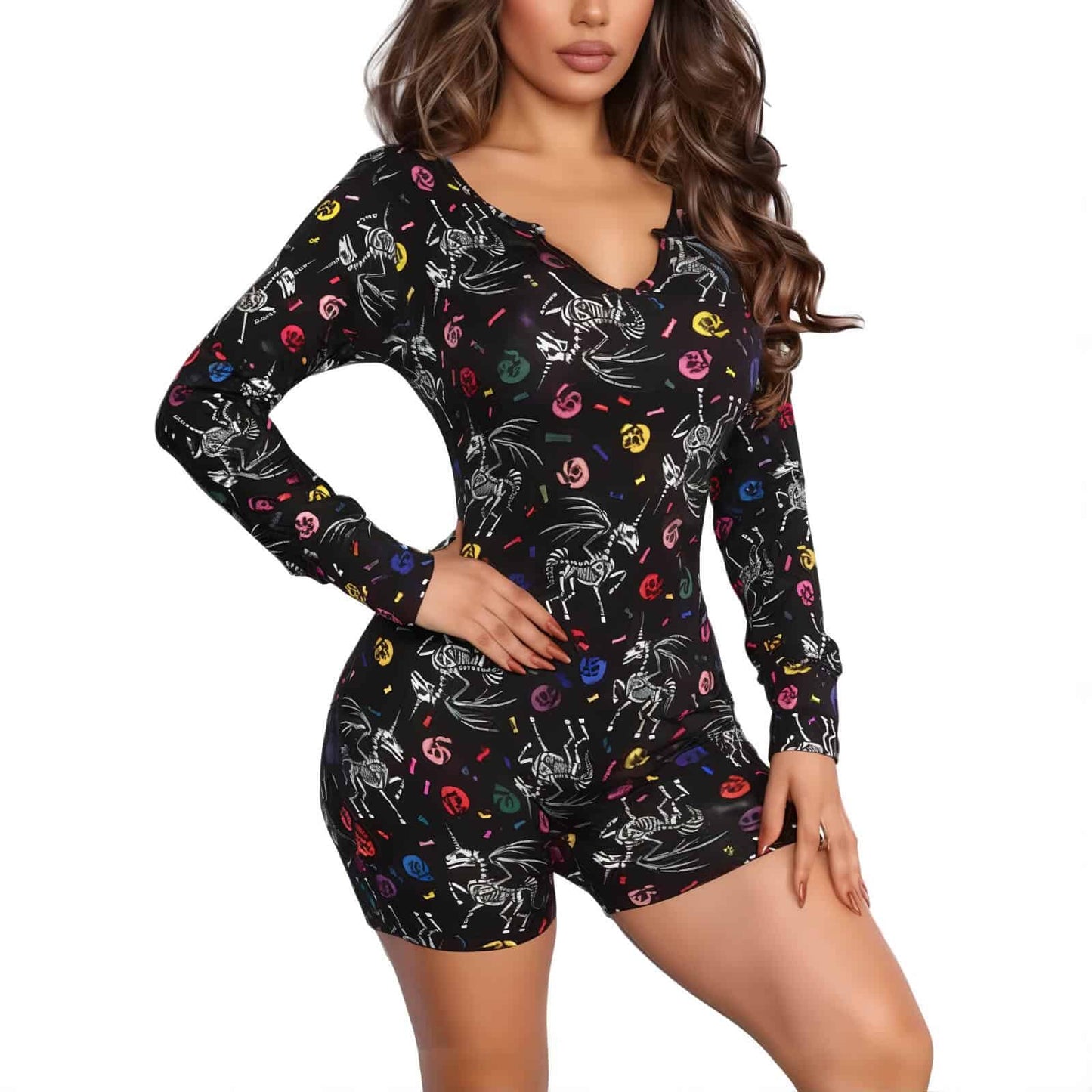 Black Romper - Skeleton Unicorn - Jack Pumpkin