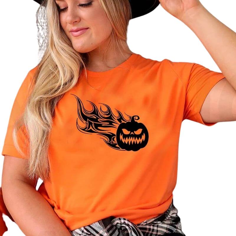 Flaming Jack O Lantern Shirt - Jack Pumpkin