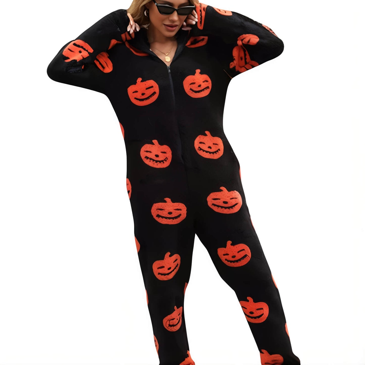 Fuzzy Halloween Onesies - Jack Pumpkin