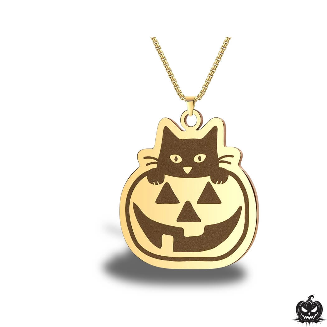 Gold Pumpkin Necklace - Steel - Jack Pumpkin