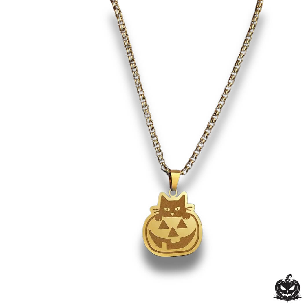 Gold Pumpkin Necklace - Steel - Jack Pumpkin
