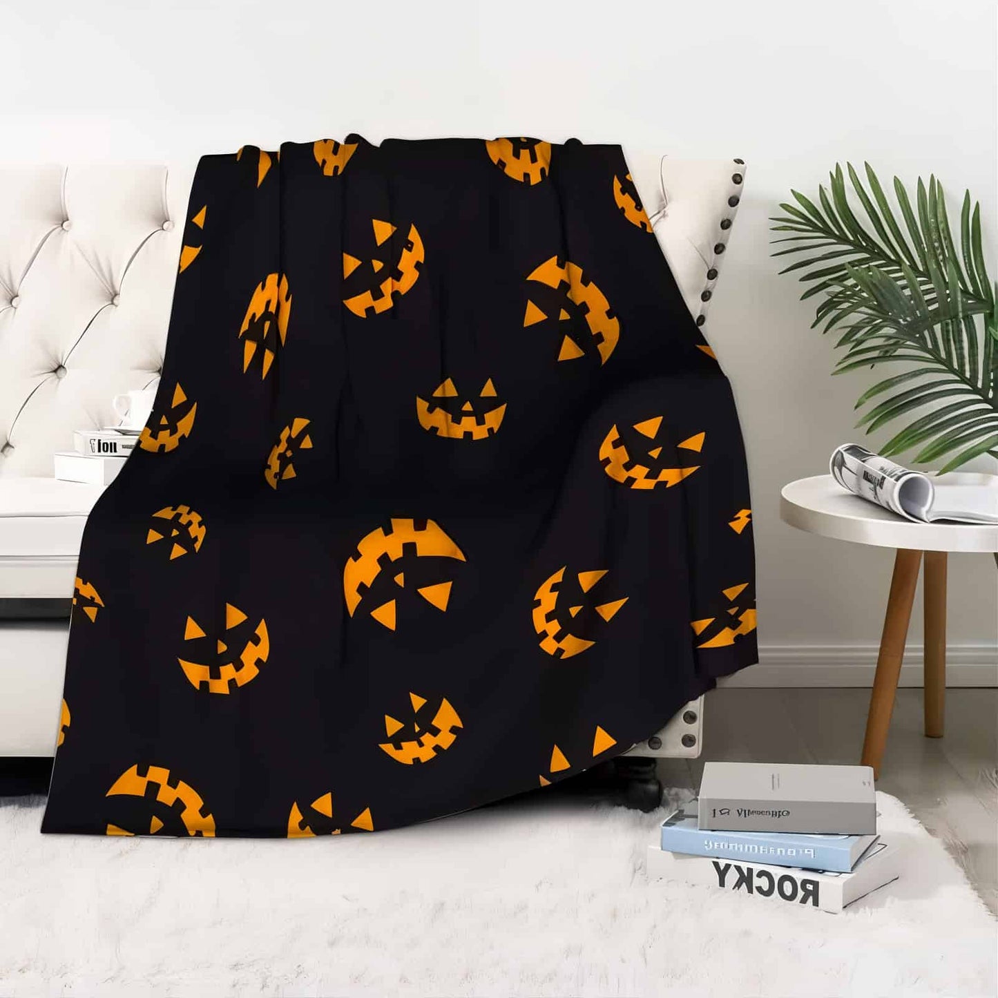 Halloween Blanket Black - Jack Pumpkin