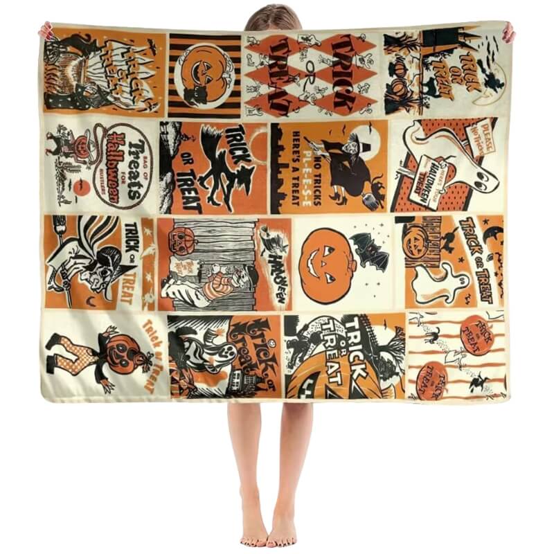Halloween Vintage Blanket - Jack Pumpkin