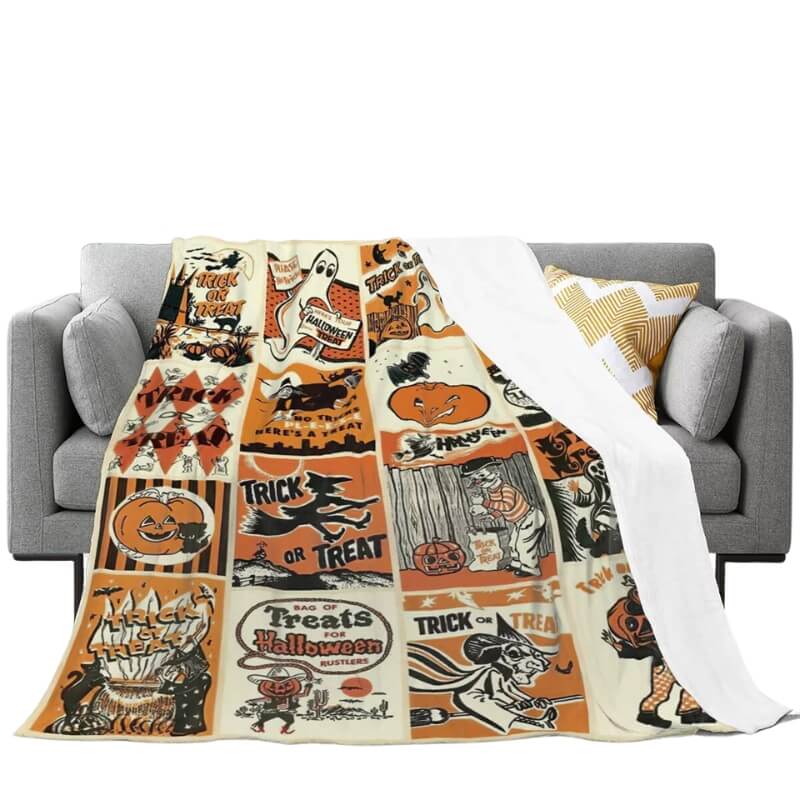 Halloween Vintage Blanket - Jack Pumpkin