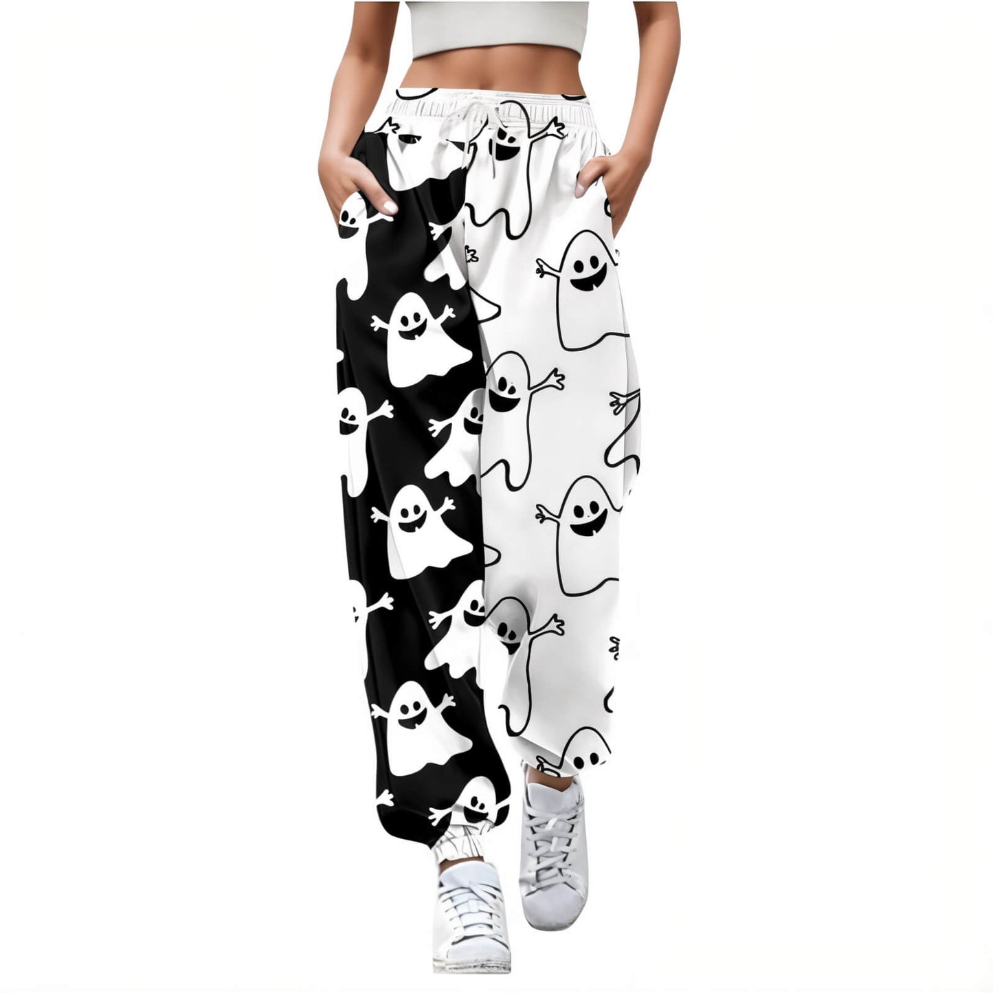 Joggers White With Ghost