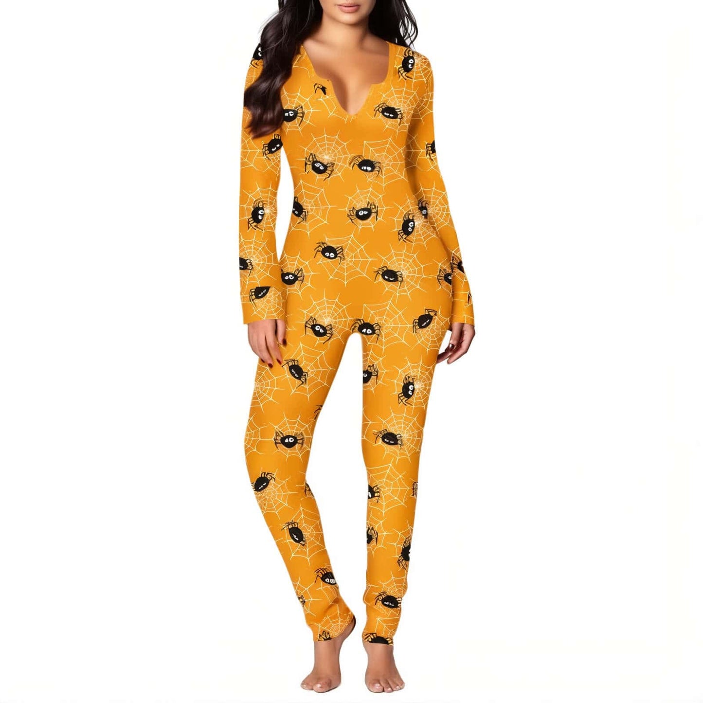 Orange Spider Jumpsuit - Jack Pumpkin