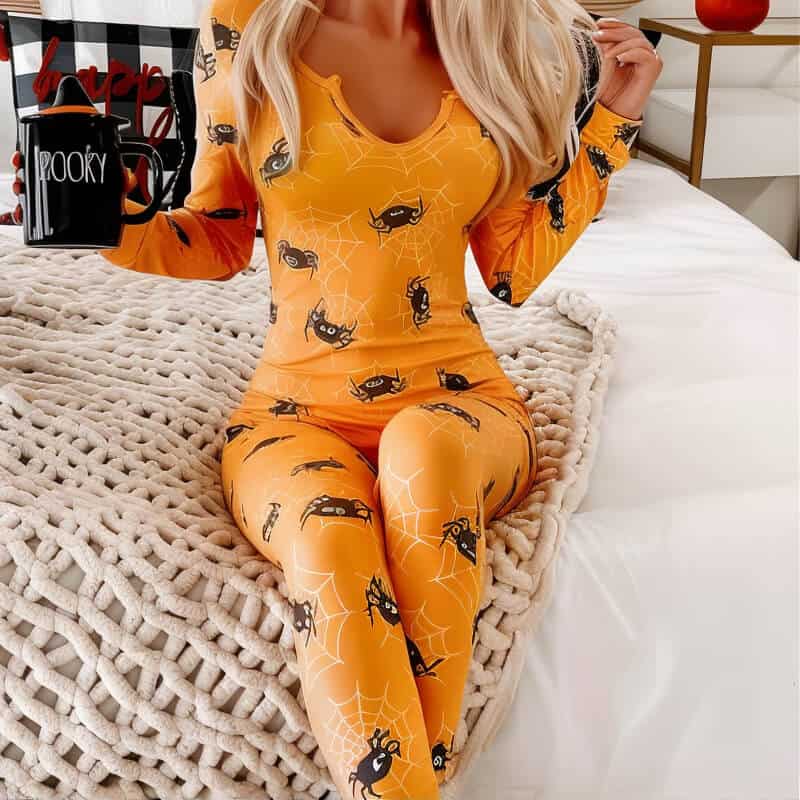 Orange Spider Jumpsuit - Jack Pumpkin