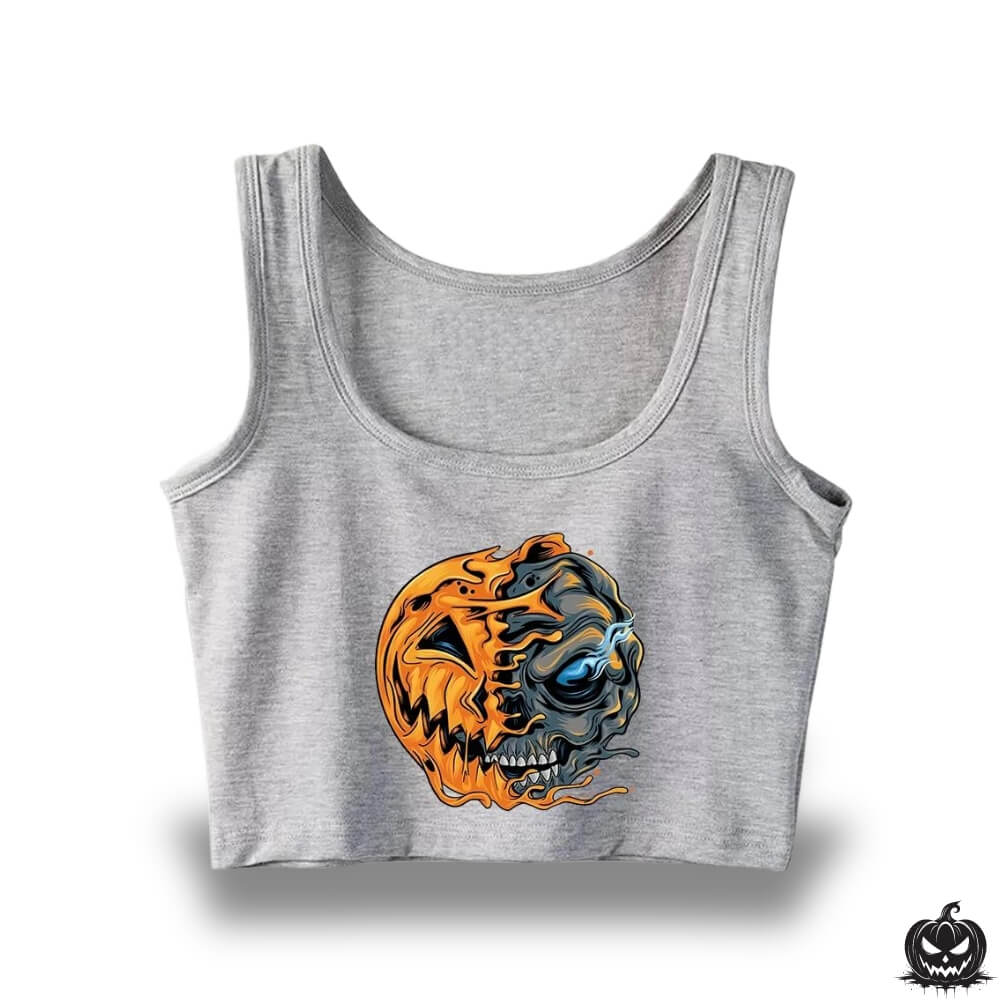 Pumpkin Crop Top Gray - Jack Pumpkin