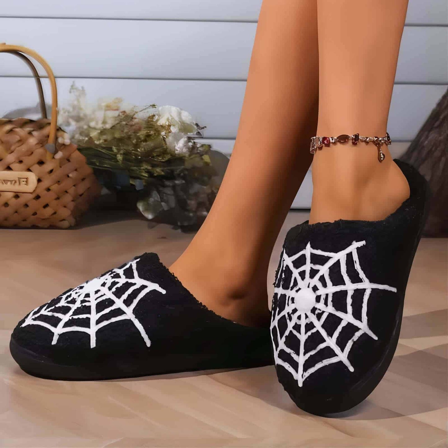 Spider Web Slippers - Jack Pumpkin