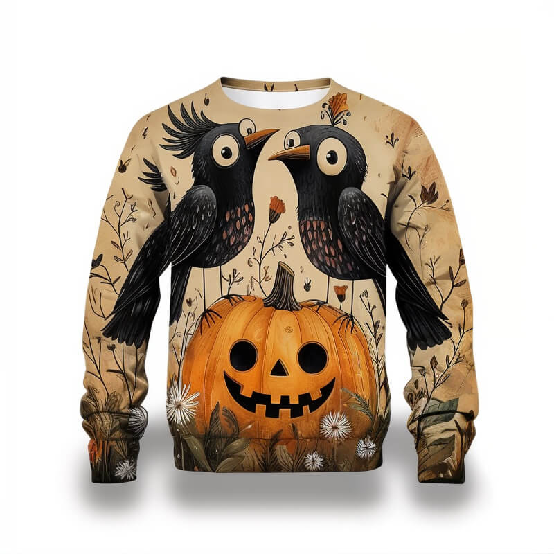 Weird Halloween Sweatshirt With Birds
