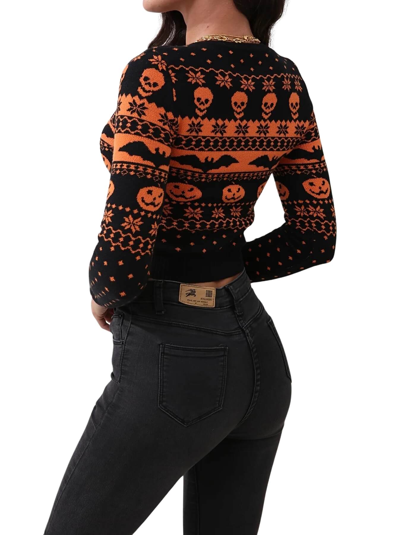 Woman Halloween Sweater - Jack Pumpkin