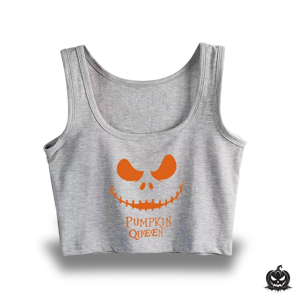 Womens Halloween Crop Top - Jack Pumpkin