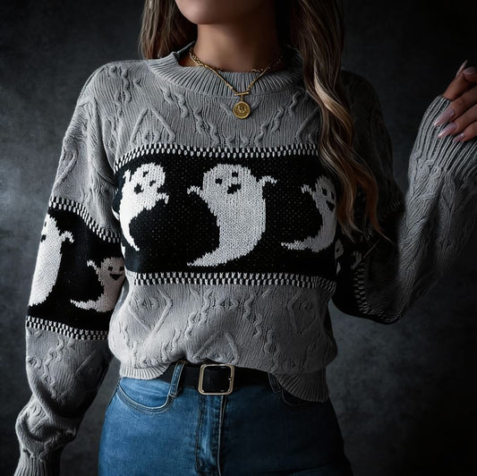 Gray Halloween Sweater