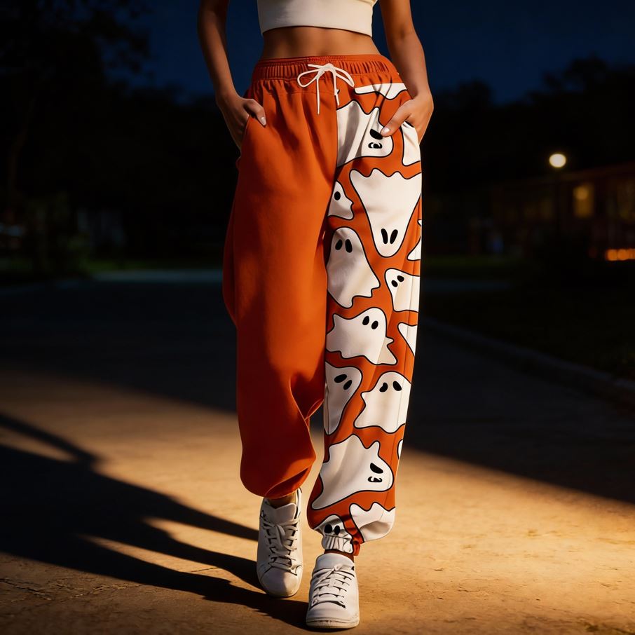 Joggers Red With Ghost