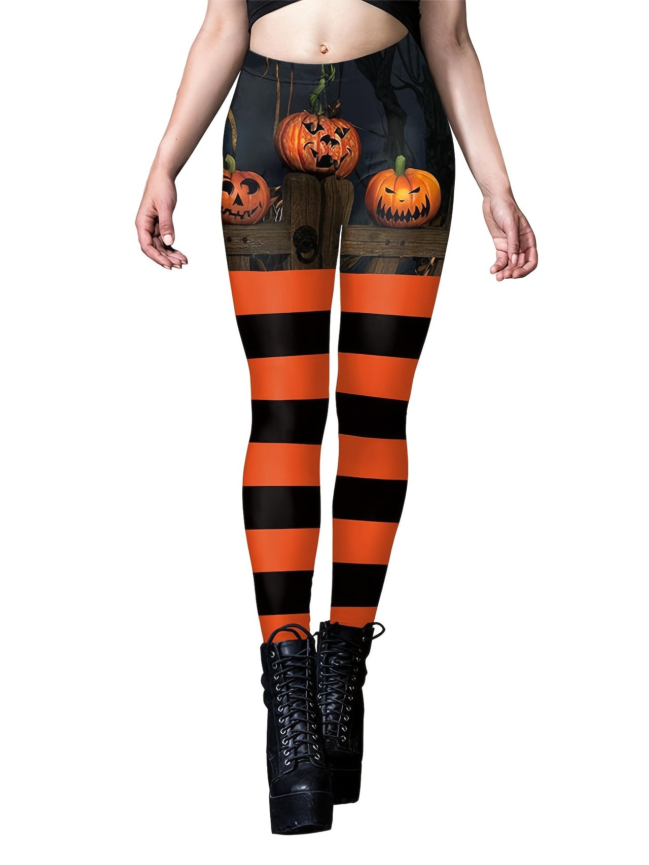 Pumpkin Leggings Womens Gothic