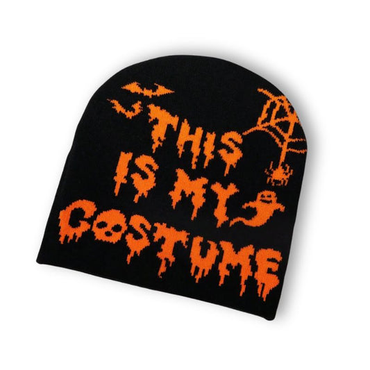 Black And Orange Beanie Hat