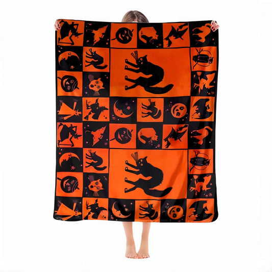 Cat Halloween Blanket - Jack Pumpkin