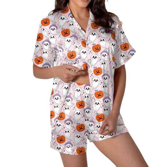 Cute Pink Halloween Pajamas - Jack Pumpkin
