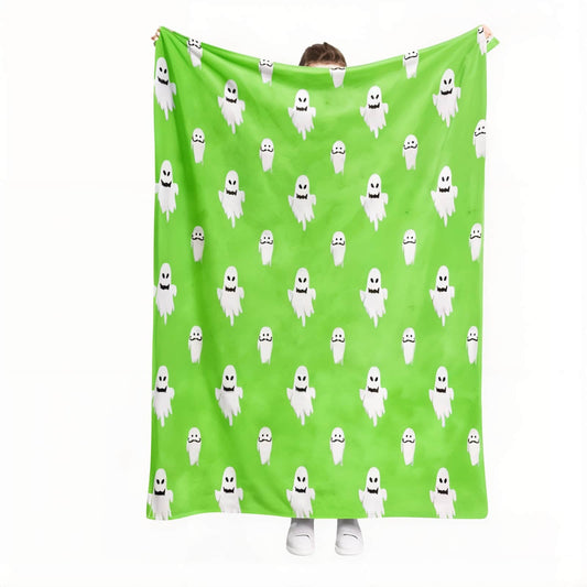 Halloween Blanket Green - Jack Pumpkin