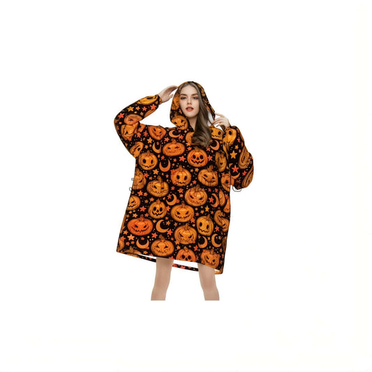 Halloween Blanket Hoodie - Jack Pumpkin