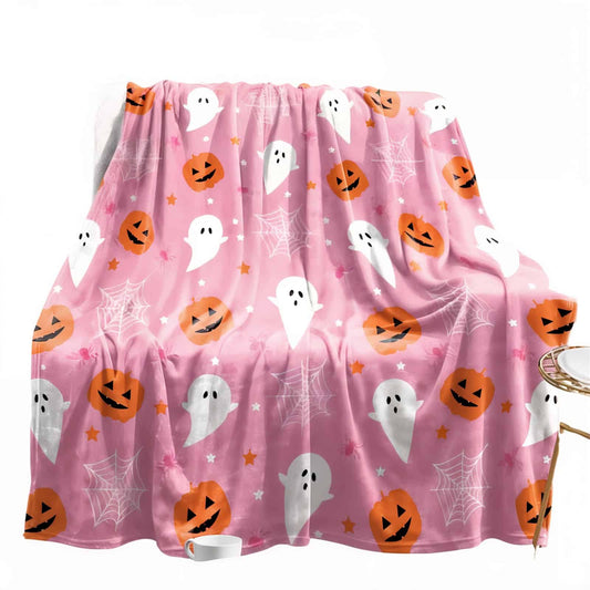 Halloween Blanket Pink - Jack Pumpkin