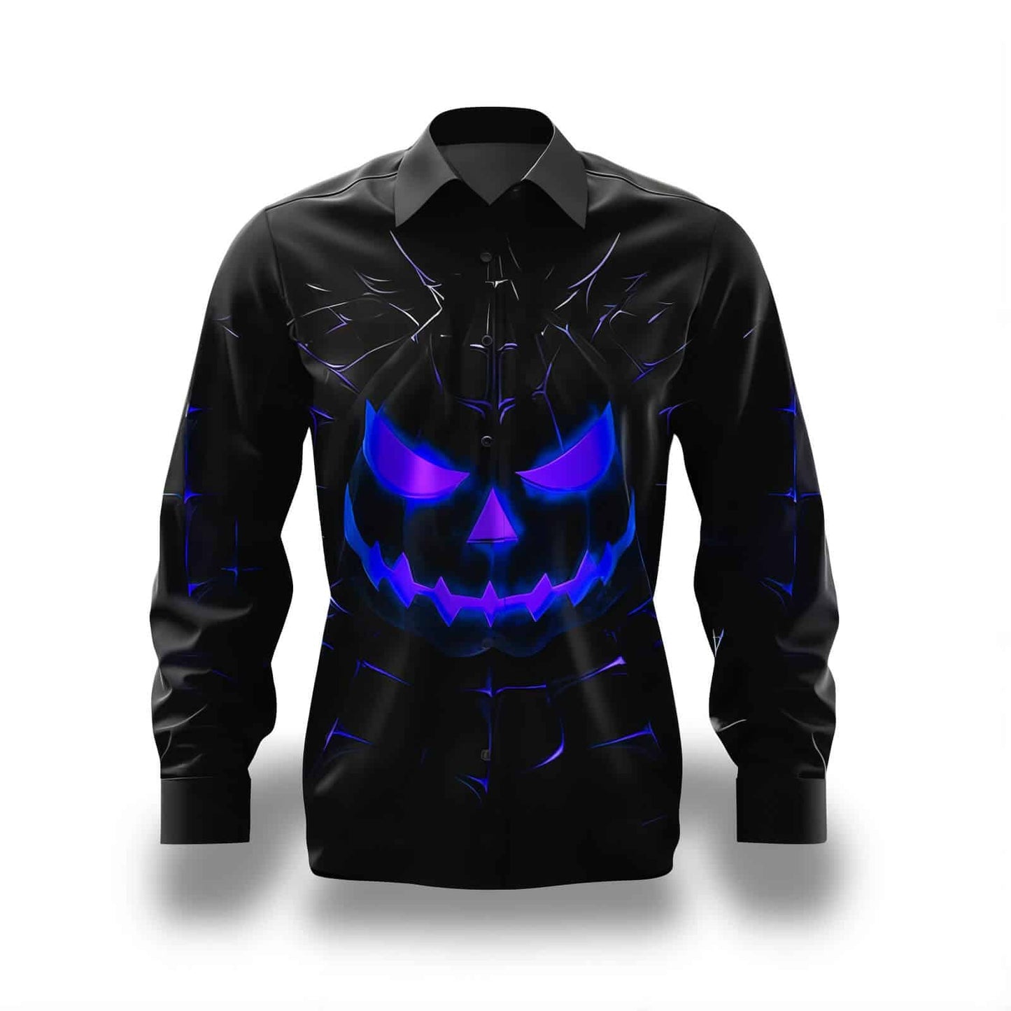 Halloween Button Up Shirt Men's - Jack Pumpkin