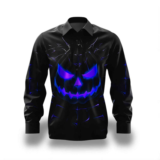 Halloween Button Up Shirt Men's - Jack Pumpkin