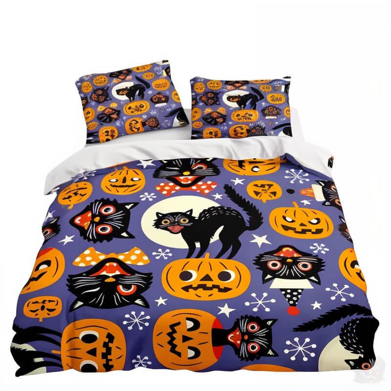 Halloween Cat Bed Sheets - Jack Pumpkin