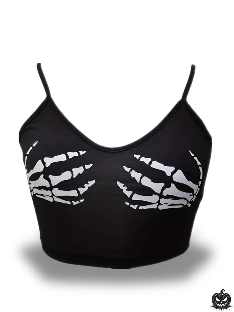 Halloween Crop Top Skeleton