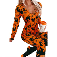 Thumbnail for Halloween Orange Jumpsuit - Jack Pumpkin