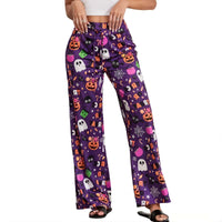 Thumbnail for Halloween Pajama Pants Purple - Jack Pumpkin