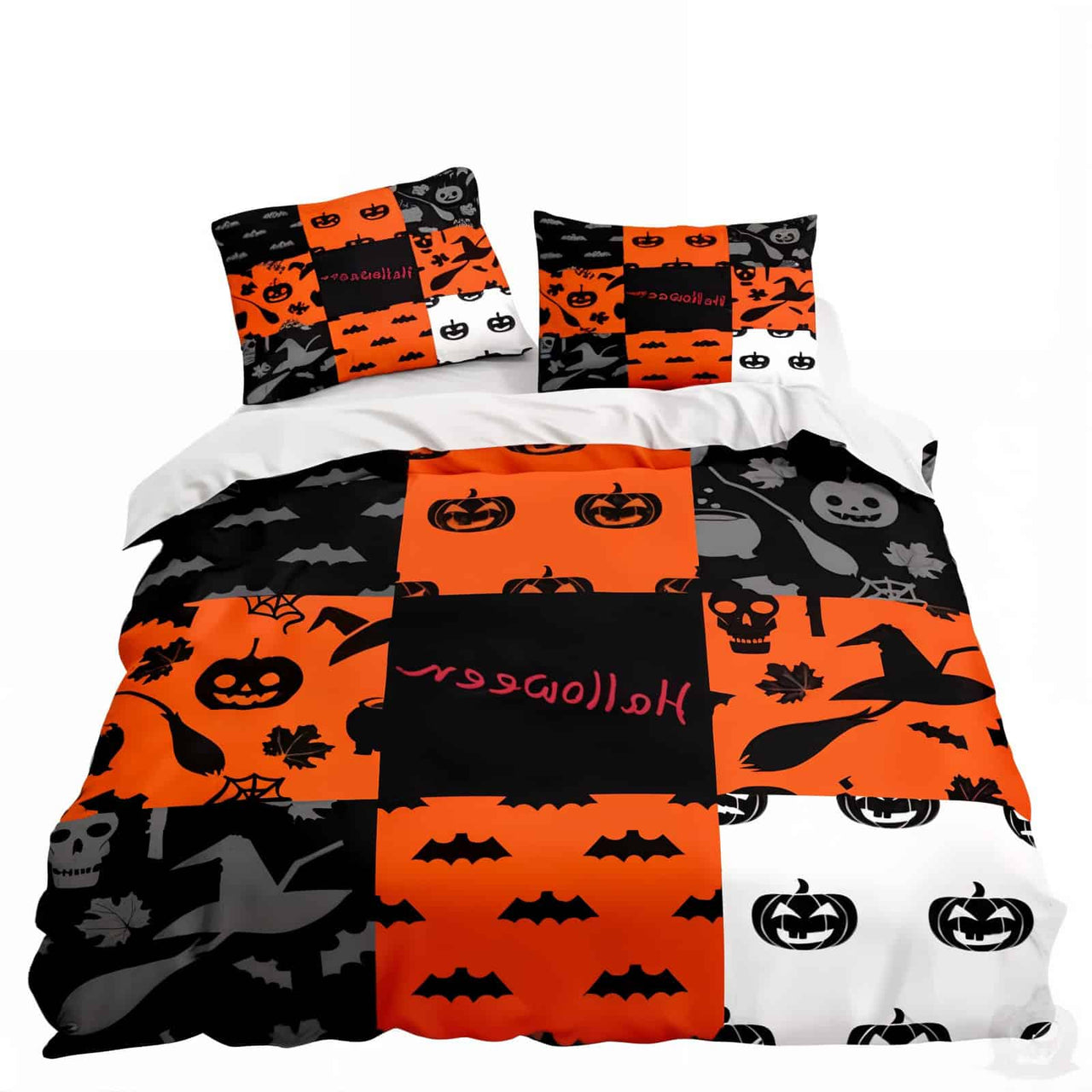 Halloween Sheets - Orange and Black Bedding - Jack Pumpkin