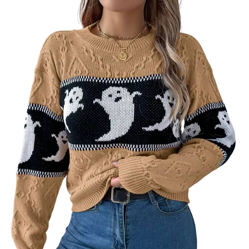 Halloween Sweater Ghost - Jack Pumpkin