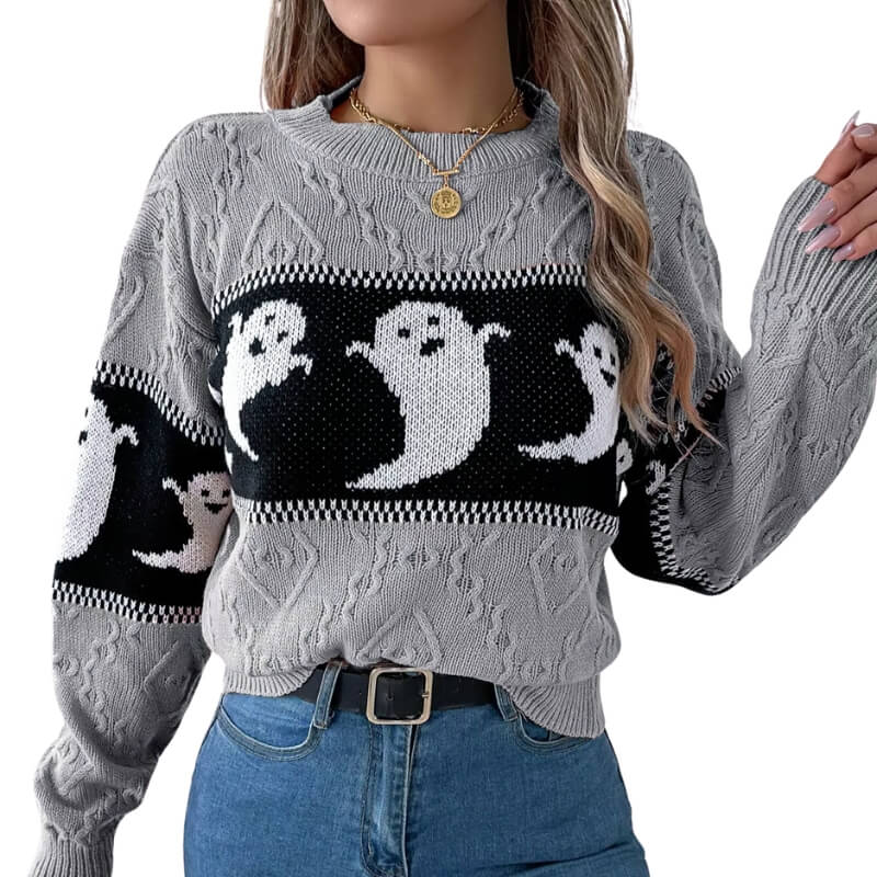 Halloween Sweater Ghost - Jack Pumpkin