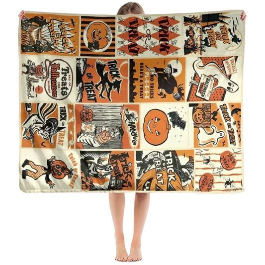Halloween Vintage Blanket - Jack Pumpkin