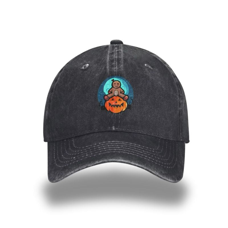 Hat Halloween Orange Pumpkin Voodoo Doll