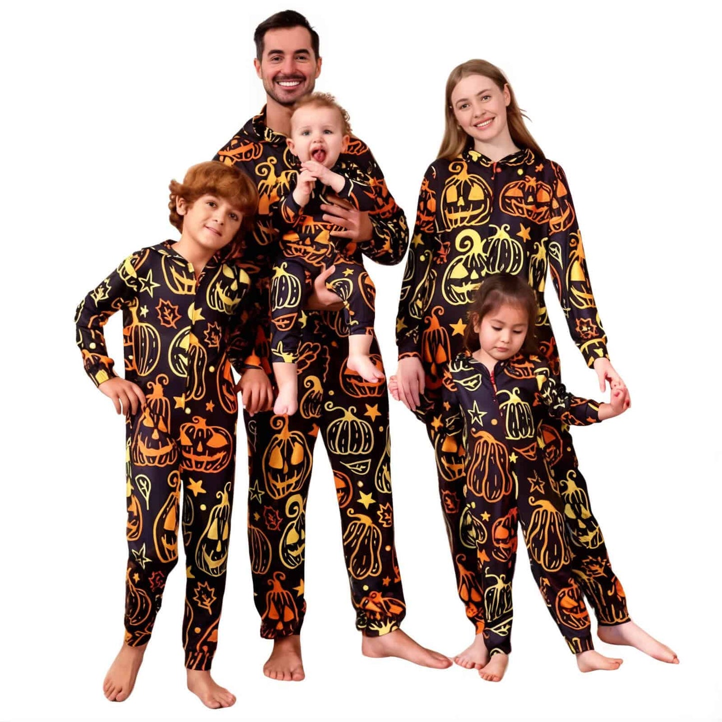 Matching Halloween Pajamas Onesies - Jack Pumpkin