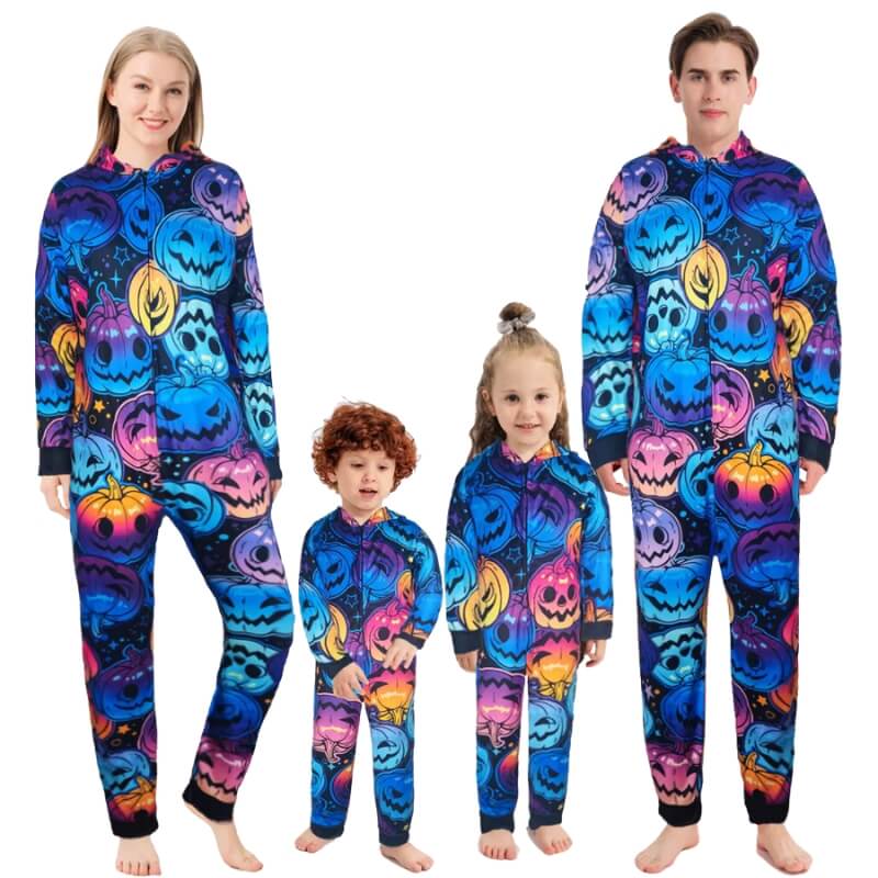 Matching Rainbow Halloween pjs - Jack Pumpkin