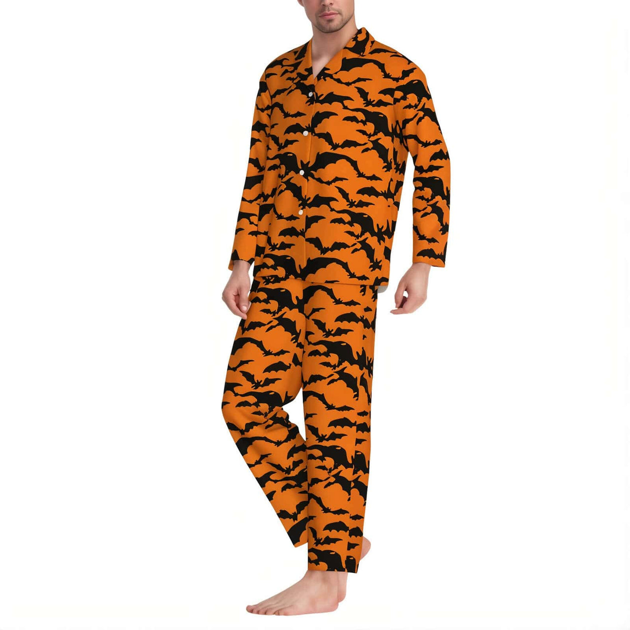 Orange Halloween Pajamas Men