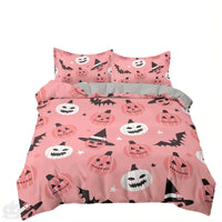 Thumbnail for Pink Halloween Bed Sheets - Jack Pumpkin