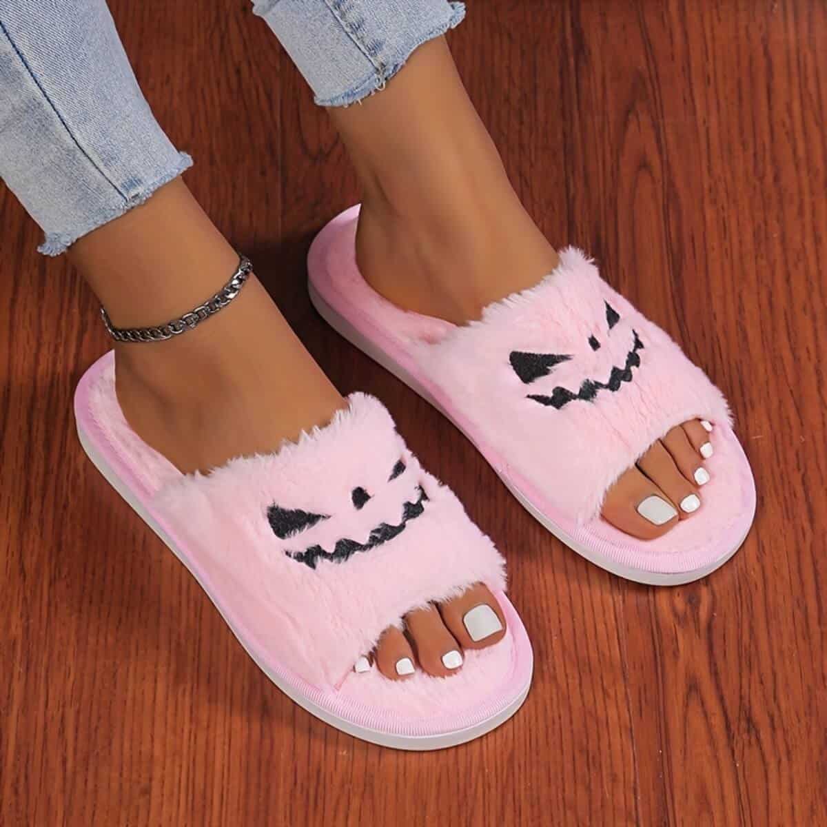 Pink Halloween Slippers