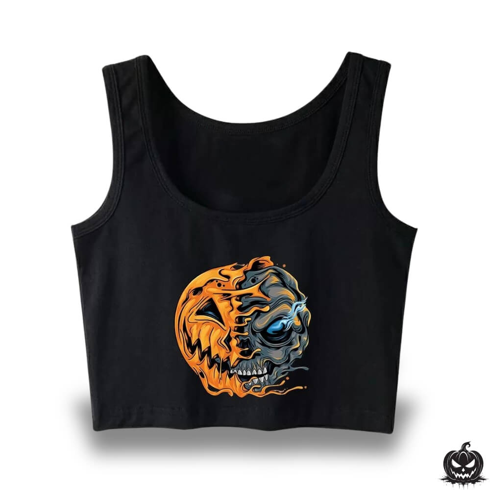 Pumpkin Crop Top Black