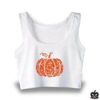 Thumbnail for Pumpkin Crop Top Cute - Jack Pumpkin