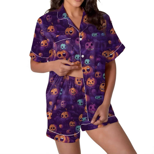 Purple Halloween Pajamas Women - Jack Pumpkin