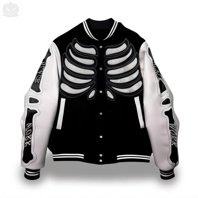 Skeleton Baseball Jacket - Jack Pumpkin