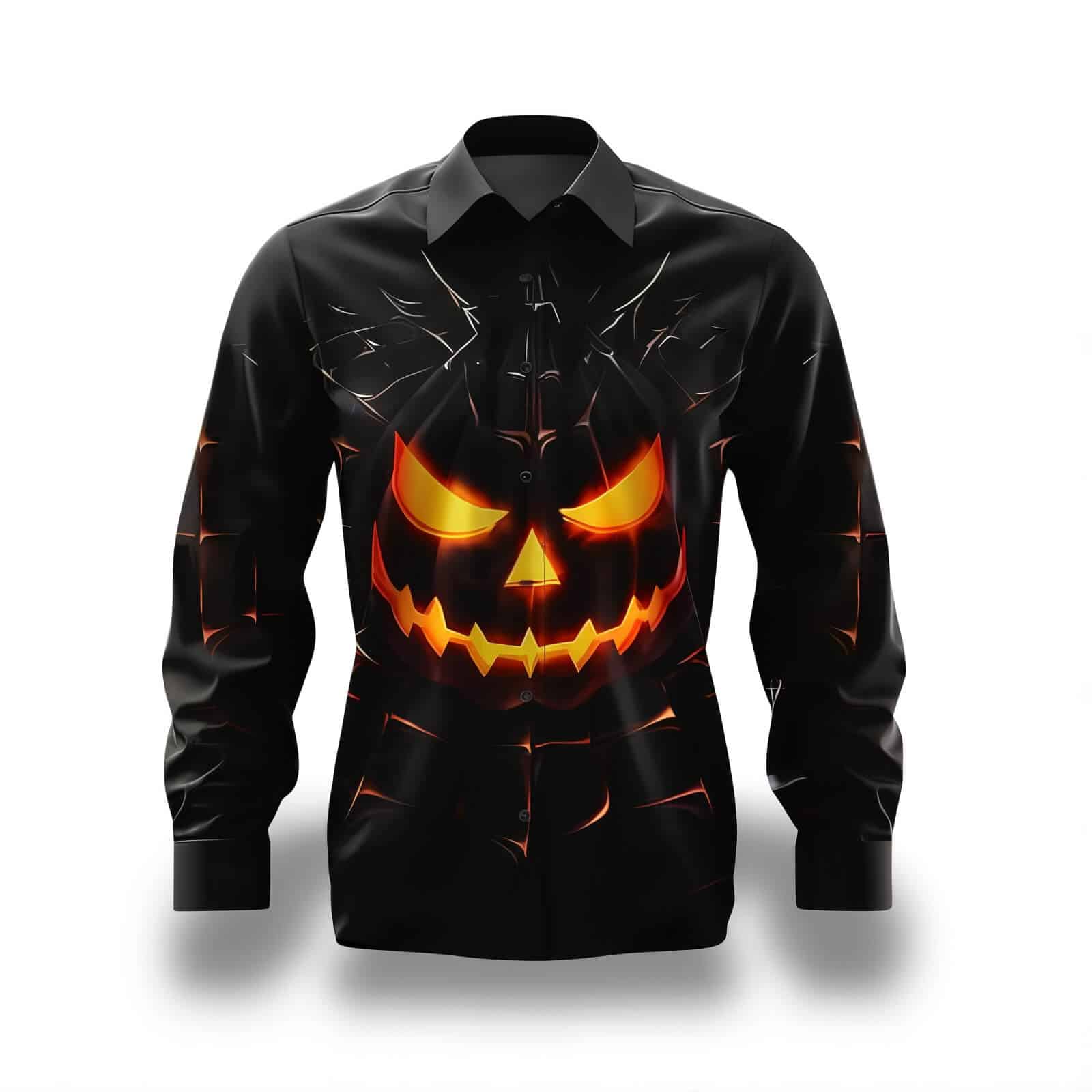 Spooky Button Up Shirt - Jack Pumpkin