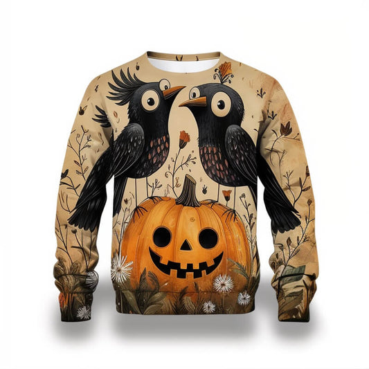 Weird Halloween Sweatshirt With Birds