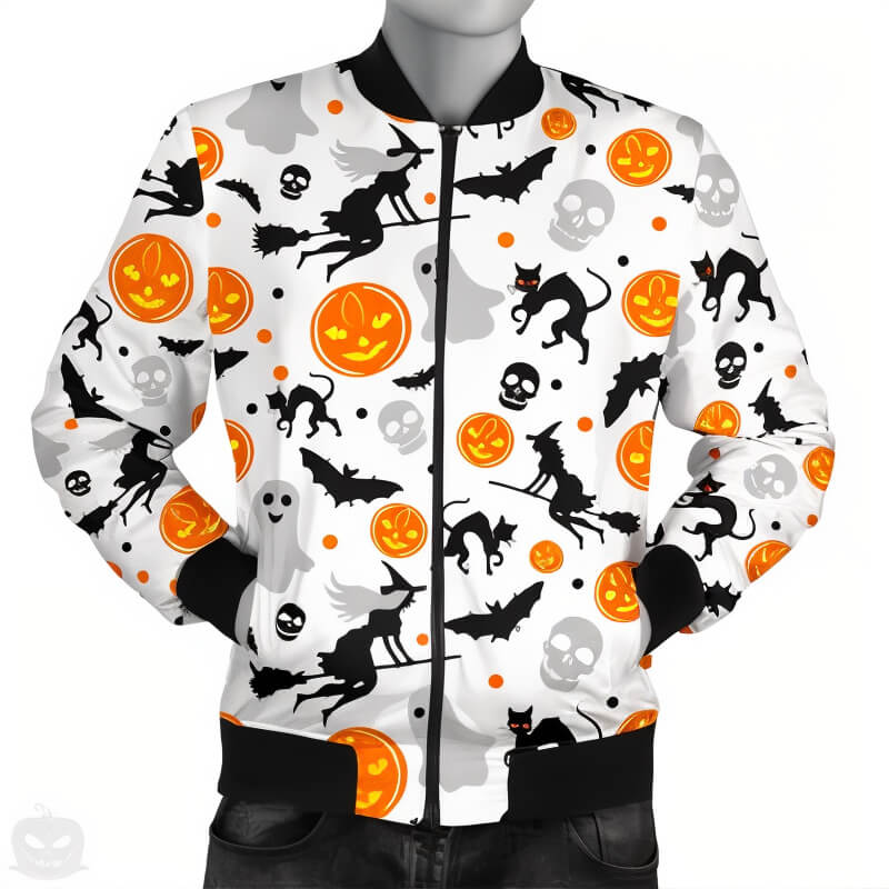 White Halloween Jacket - Jack Pumpkin